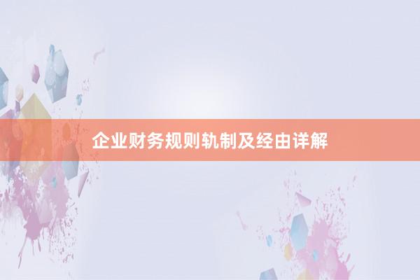 企业财务规则轨制及经由详解