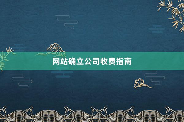 网站确立公司收费指南