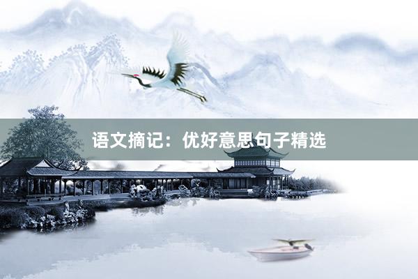 语文摘记：优好意思句子精选
